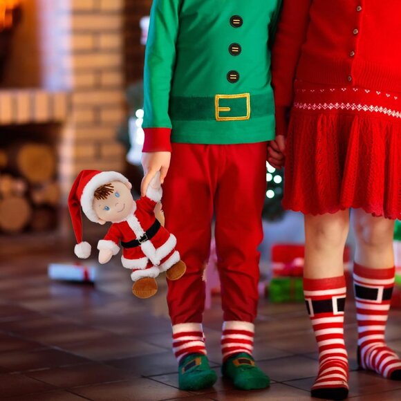 June Garden 14 Inch Soft Dolly Santa Baby Boy Doll Christmas Special Edition - Picture 4 of 5